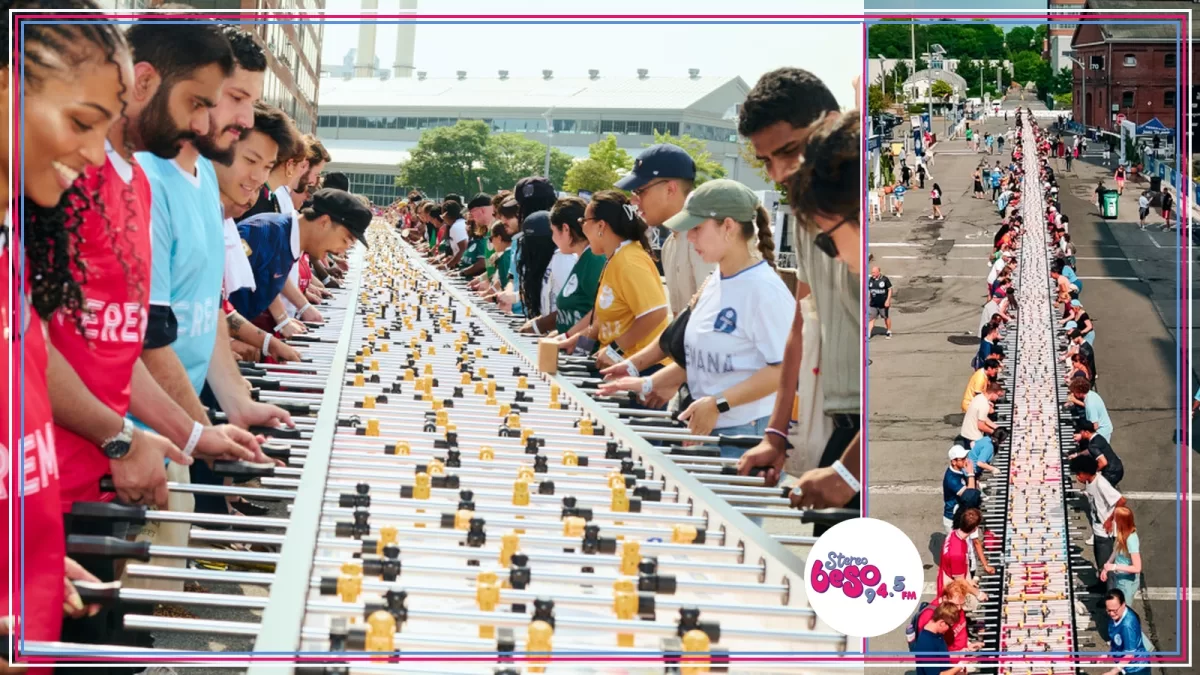 Una mesa de futbolín de 160 metros rompe un récord mundial