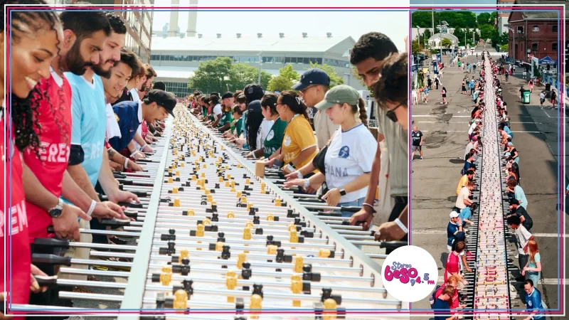 Una mesa de futbolín de 160 metros rompe un récord mundial