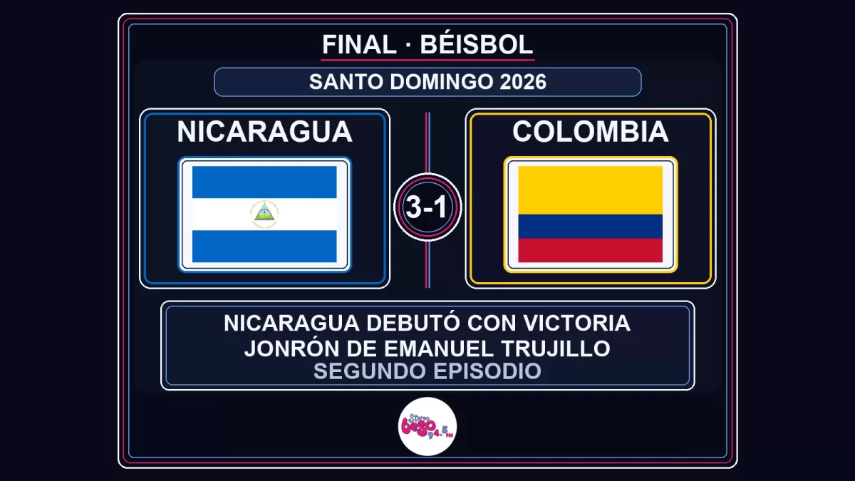 Nicaragua vence 3-1 a Colombia en el béisbol de Santo Domingo 2026