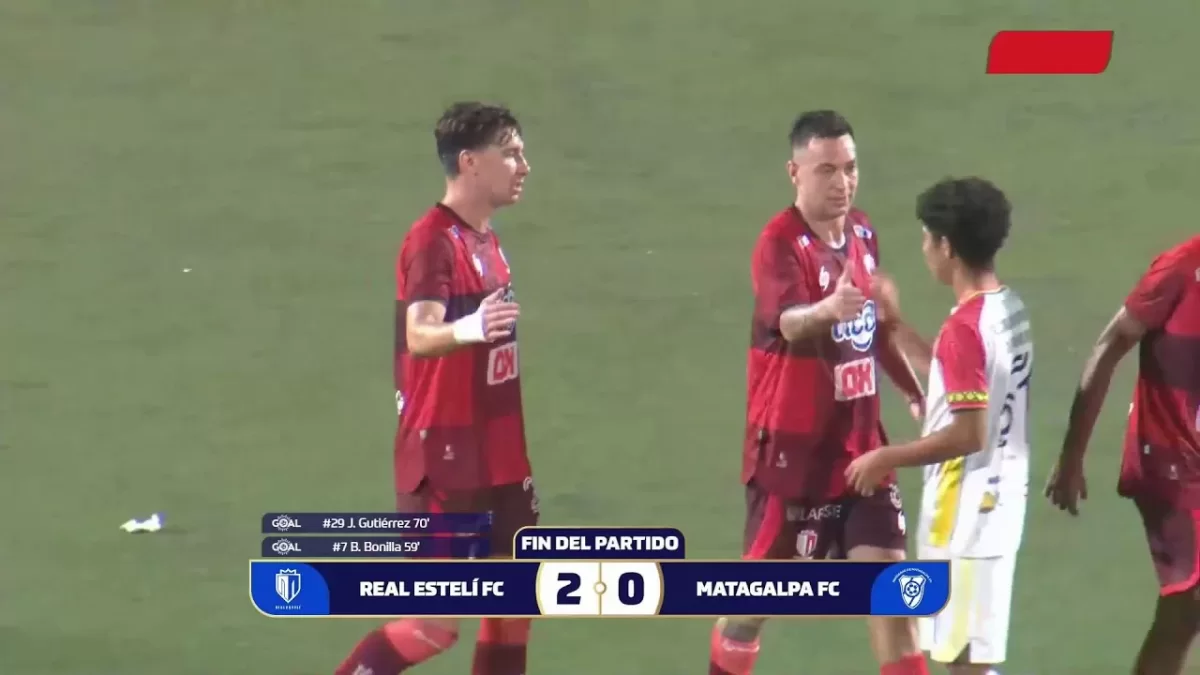 Real Estelí vence 2-0 a Matagalpa y logra su primer triunfo del Apertura