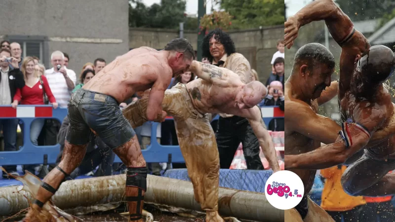 El campeonato donde los luchadores se enfrentan cubiertos de gravy